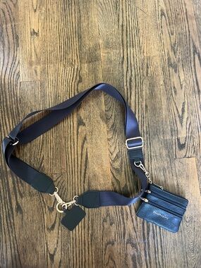 Save the Girls Black Adjustable Crossbody Strap Wallet and Phone Holder